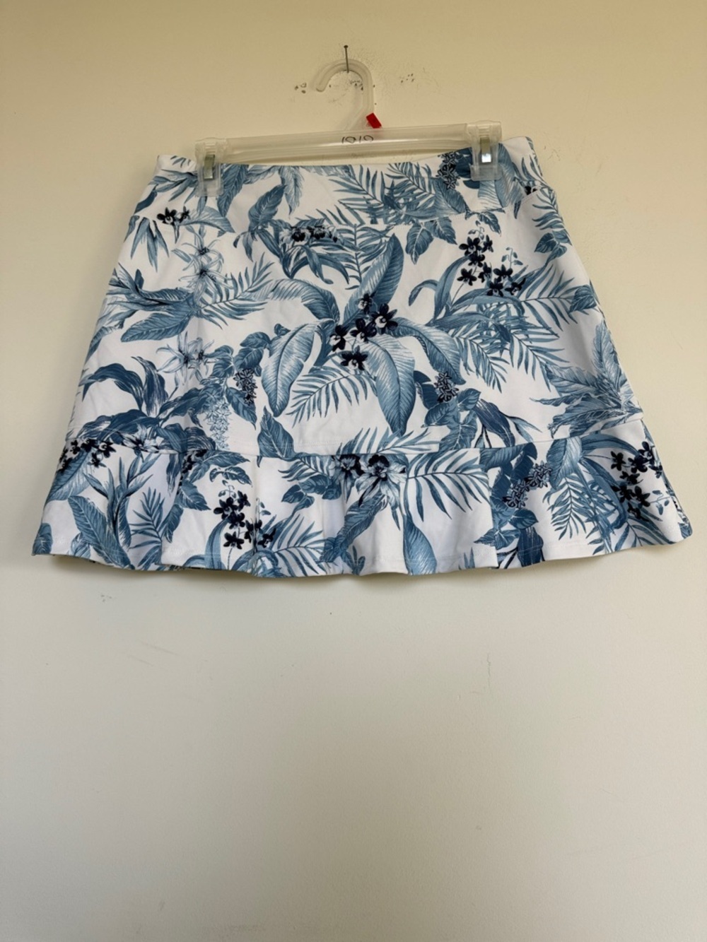 Tommy Bahama Blue and White Tropical Print Mini Skirt